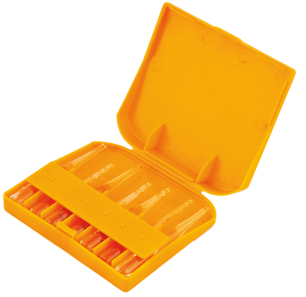Plastic ampoule case АP-2, orange colour